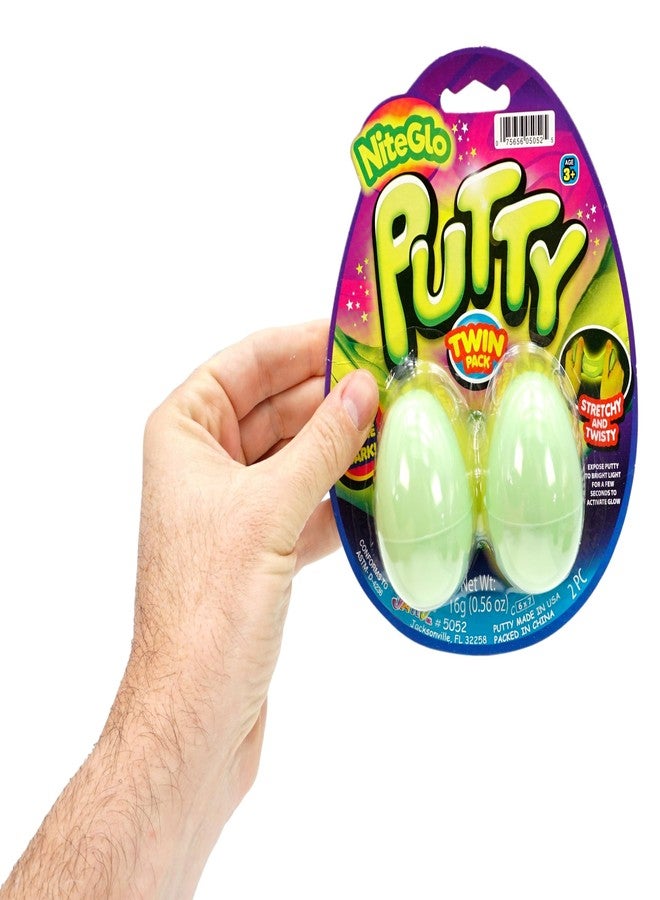 JA-RU Glitter, Neon Colored, & Glow in The Dark Slime Putty Egg (2 Pack, 2 Eggs Each) - Stretchy Sensory Putty for Kids, Stress Relief Toy, Mini Slime Party Favors. 5052-2s - Image 3